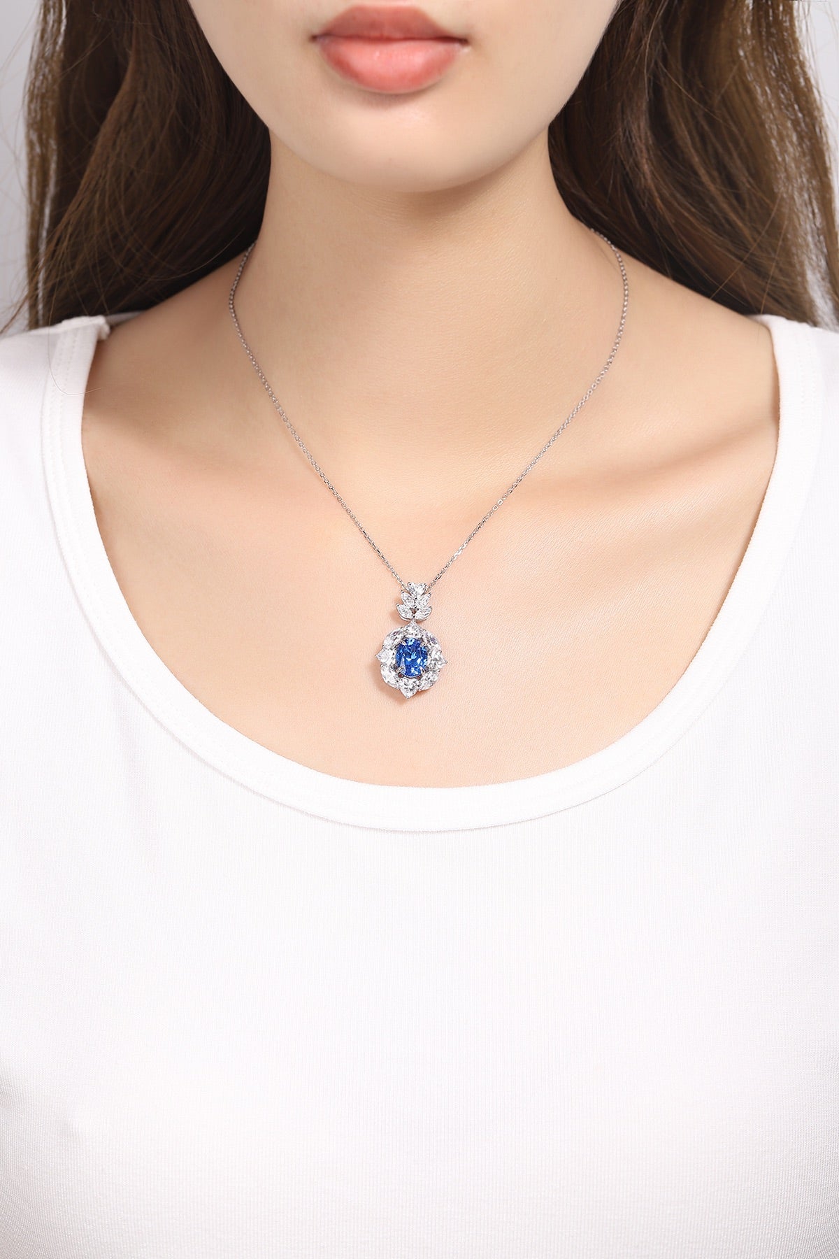 S925 Sterling Silver Pendant Necklace with Natural Garnet JN521Y | SHANA LUX