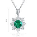 S925 Sterling Silver Pendant Necklace with Lab-Grown Emerald JN310Y | SHANALUX