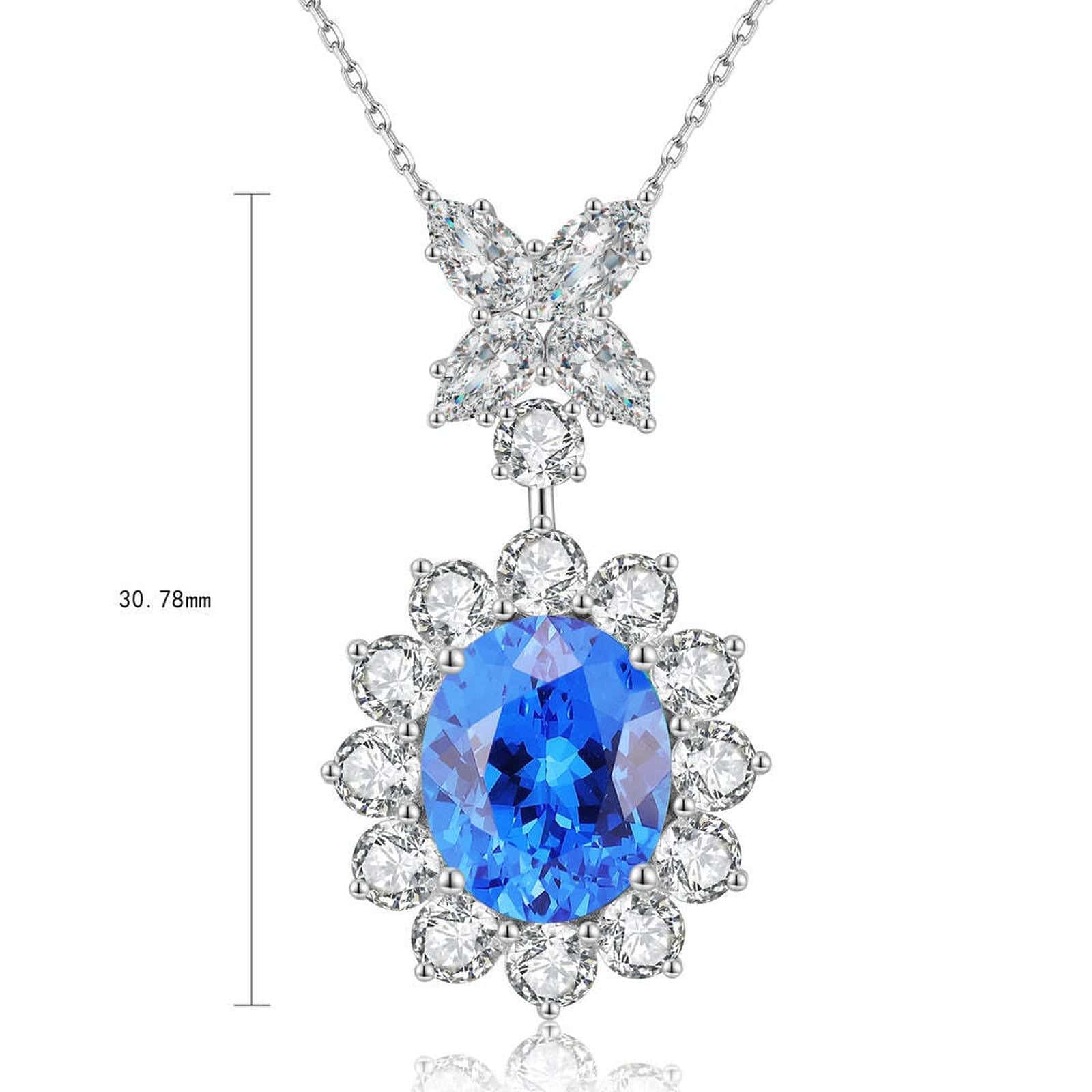 S925 Sterling Silver necklace with Lab-Grown Emerald JSEGN309Y | SHANA LUX