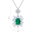 S925 Sterling Silver Pendant Necklace with Lab-Grown Emerald JSEGN079Y | SHANALUX