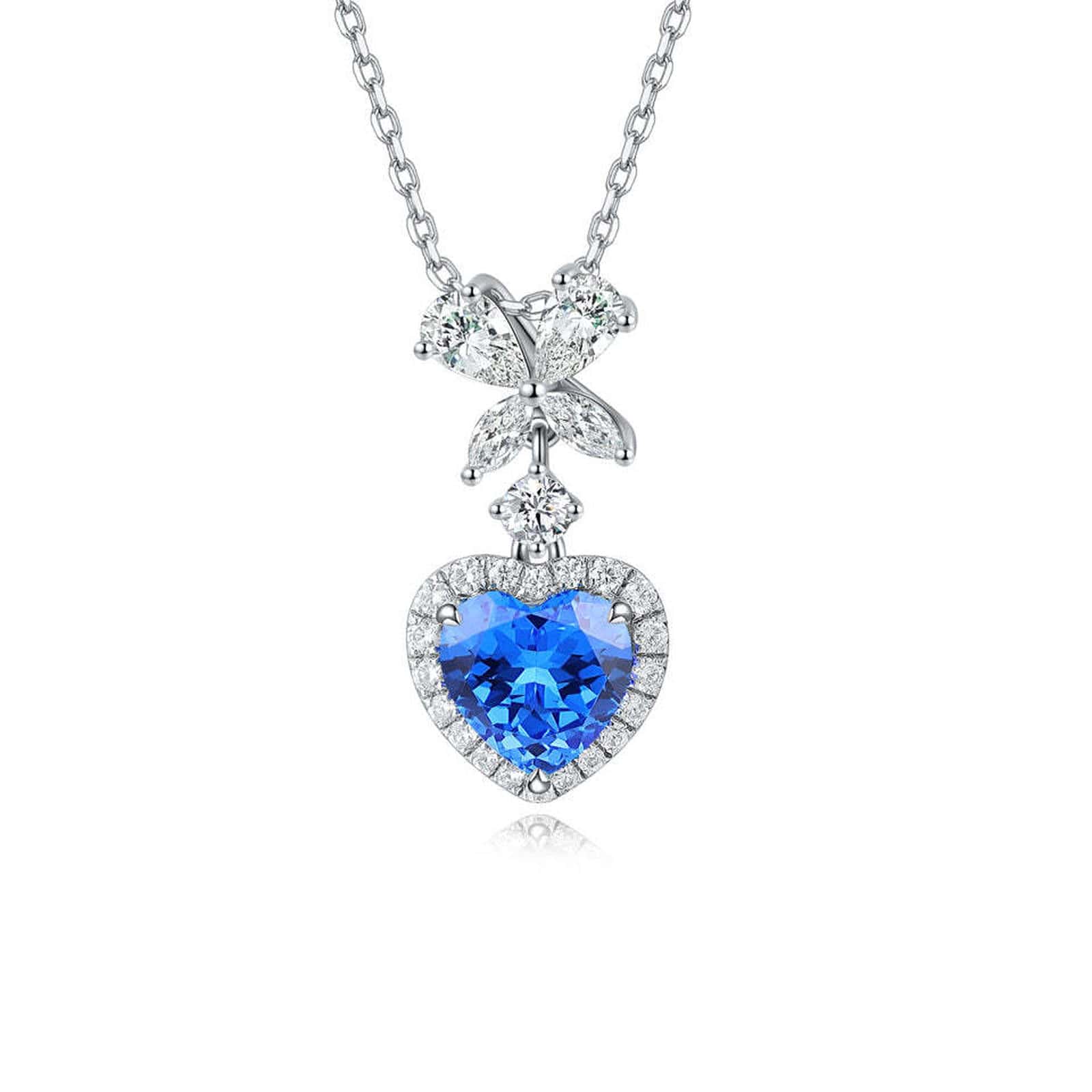 S925 Sterling Silver Pendant Necklace with Lab-Grown Emerald JN051Y SHANALUX