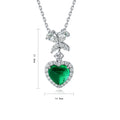 S925 Sterling Silver Pendant Necklace with Lab-Grown Emerald JN051Y SHANALUX