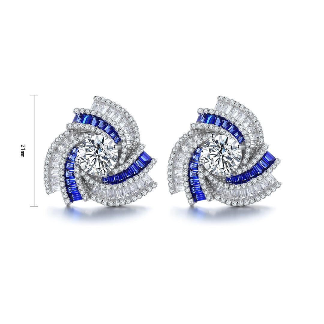 S925 Sterling Silver Stud Earrings with Lab-Grown Emerald  PRDWE197Y | SHANA LUX