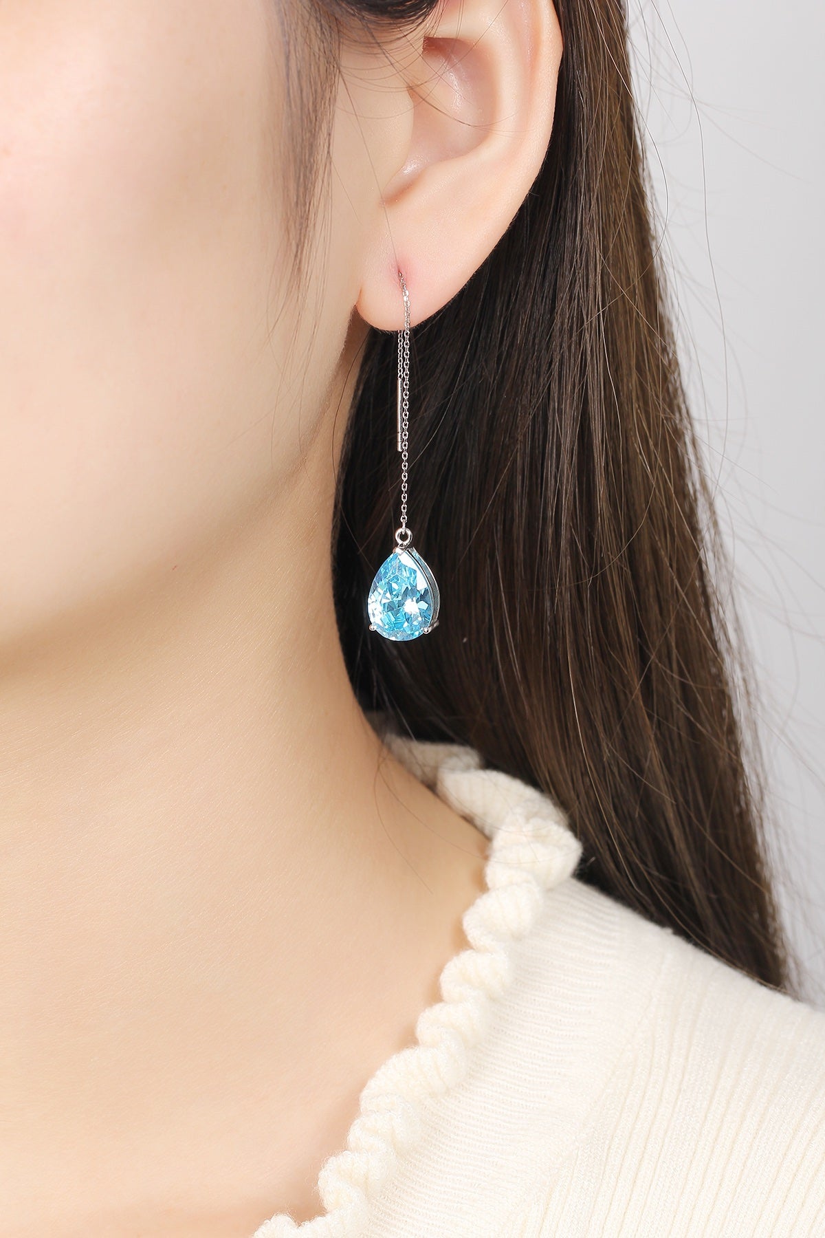 S925 Sterling Silver Stud Earrings with Lab-Grown Aquamarine Pink Morganite PPSE092Y | SHANA LUX