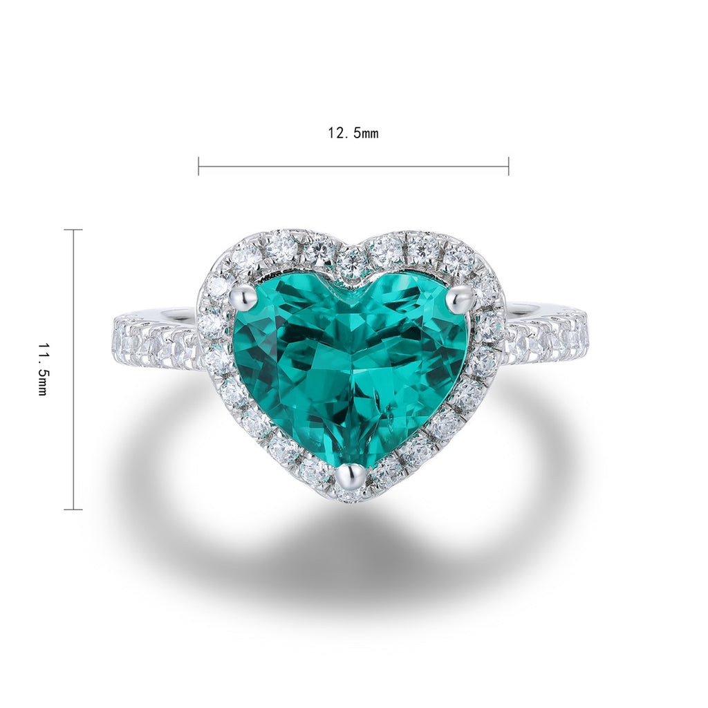 S925 Sterling Silver Ring with Lab-Grown Emerald JSEGR213Y | SHANA LUX