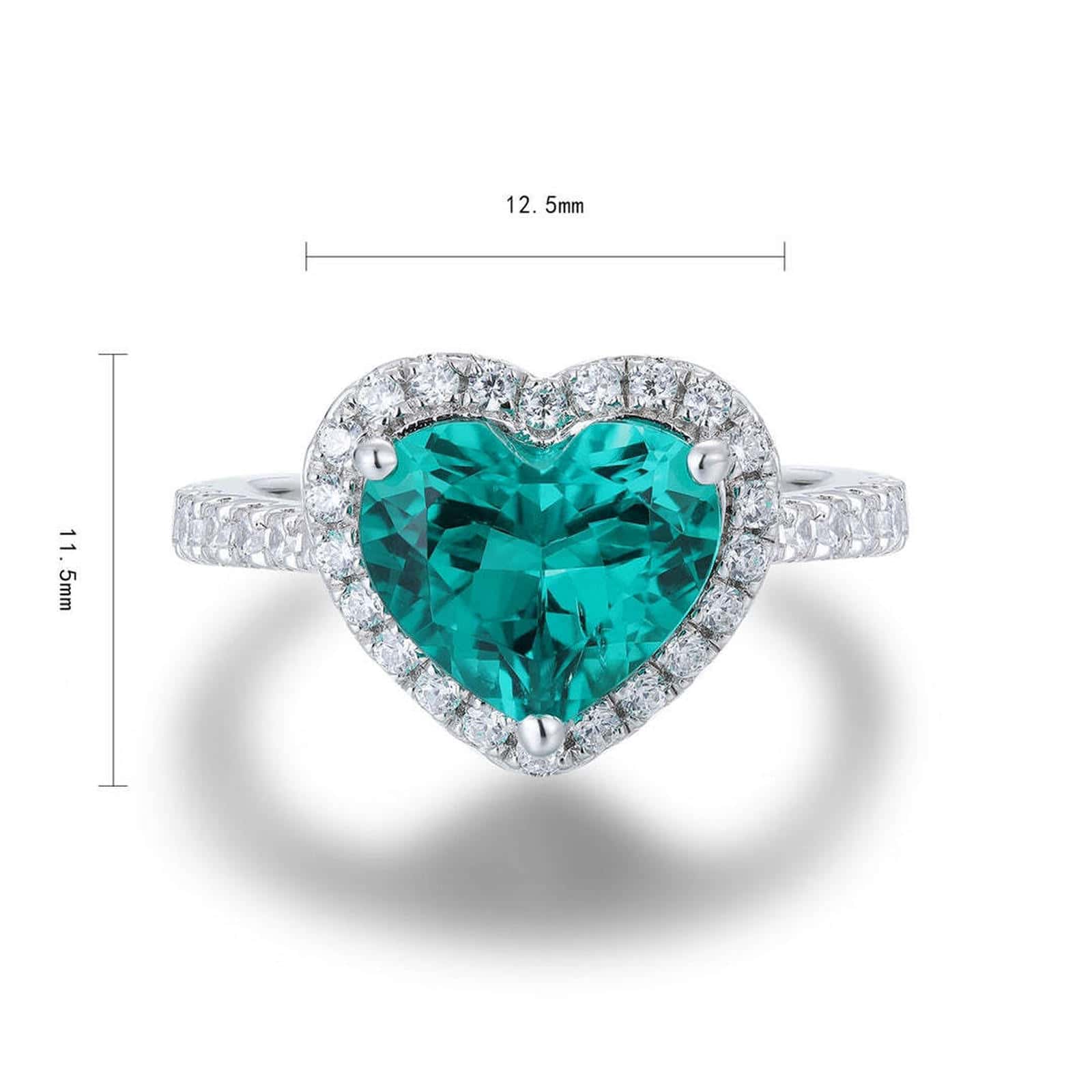 S925 Sterling Silver Ring with Lab-Grown Emerald JSEGR213Y | SHANA LUX