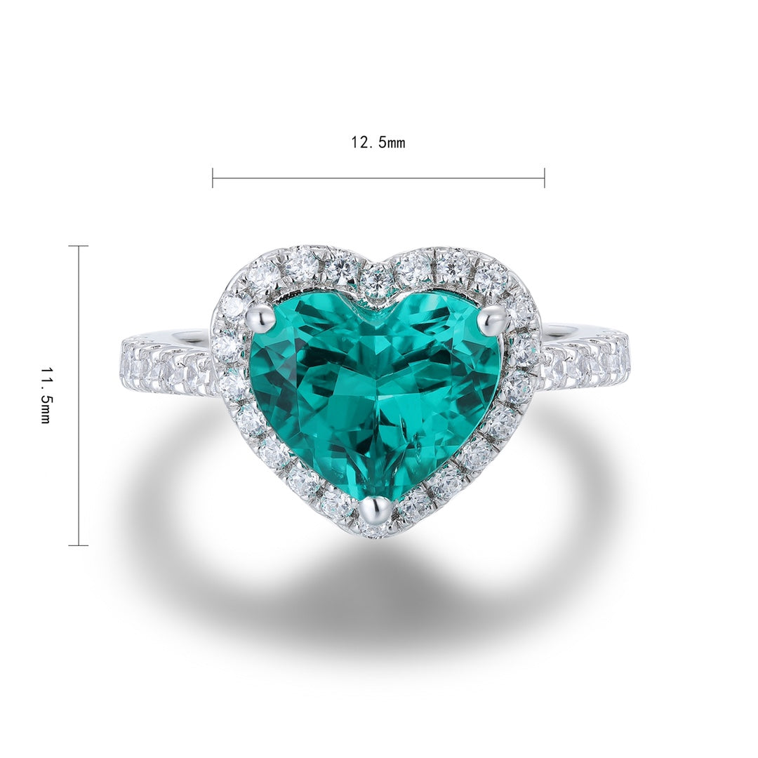 S925 Sterling Silver Ring with Lab-Grown Emerald JSEGR213Y | SHANA LUX