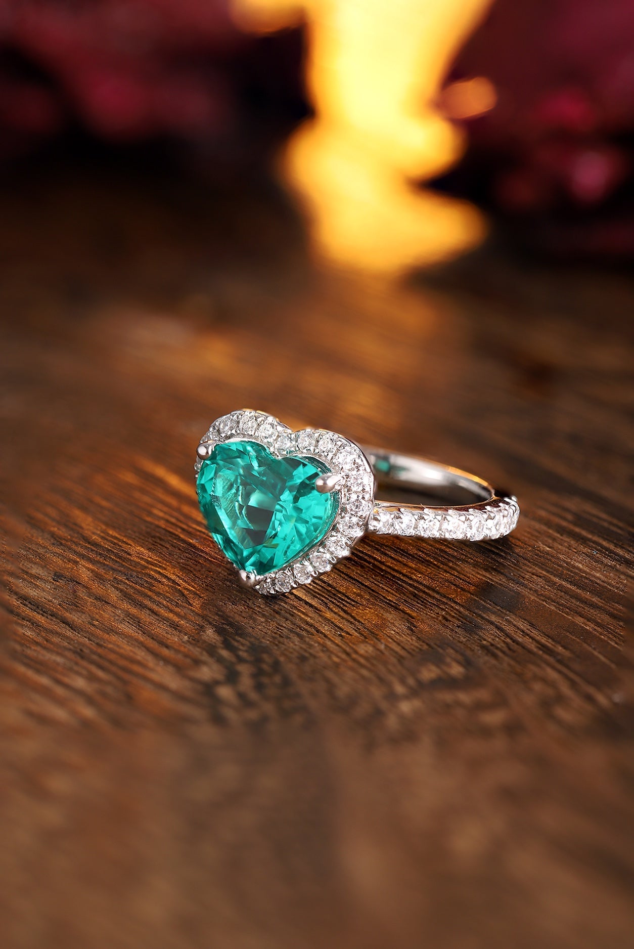 S925 Sterling Silver Ring with Lab-Grown Emerald JSEGR213Y | SHANA LUX