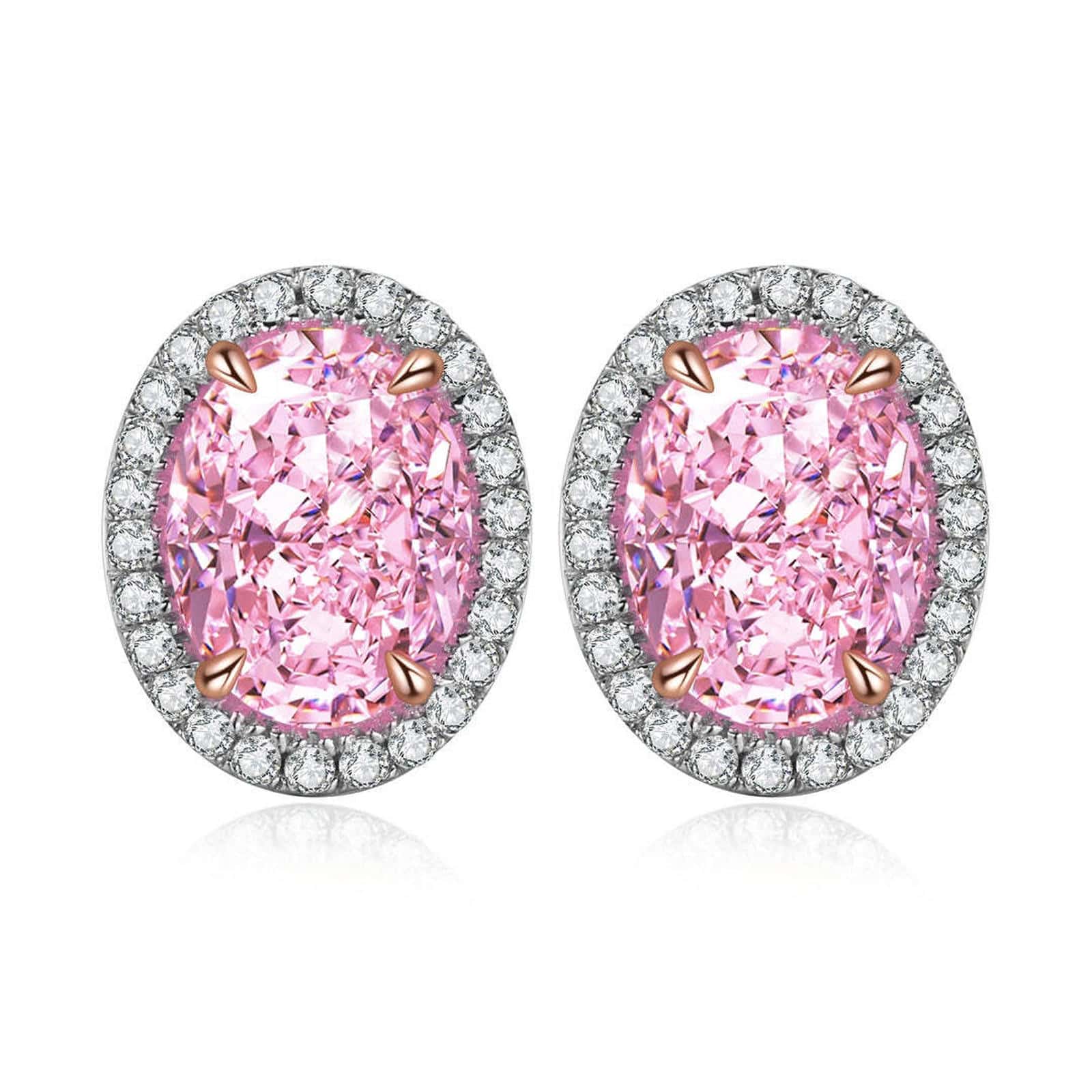 Made of S925 silver, secure clasp design, pink oval - shaped cubic zirconia adds a sweet touch.