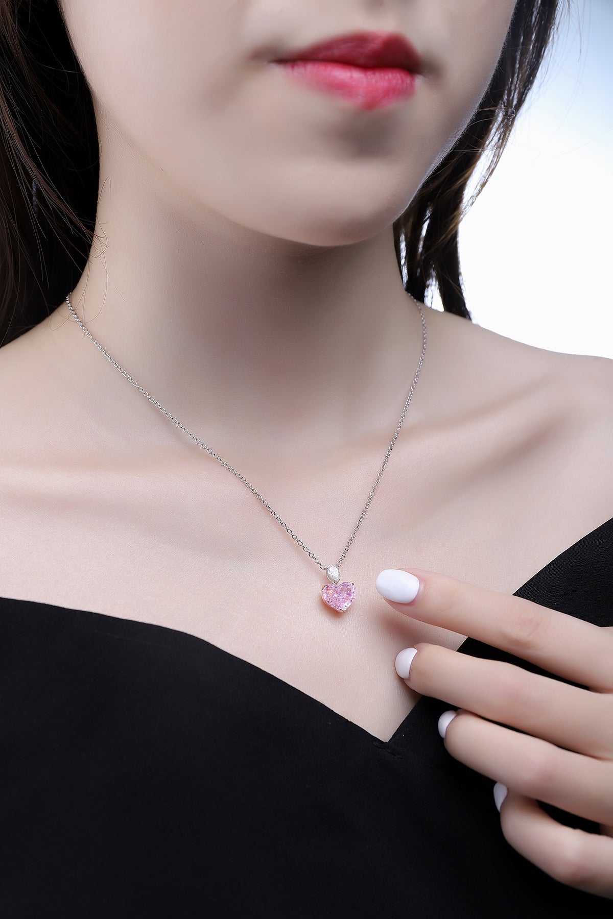 S925 Sterling Silver necklace with lab-growndiamonds PHSPN031Y-3 | SHANA LUX