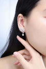 S925 silver studs, neat clasp design, sparkling clear gems, teardrop - shaped drops, elegant.