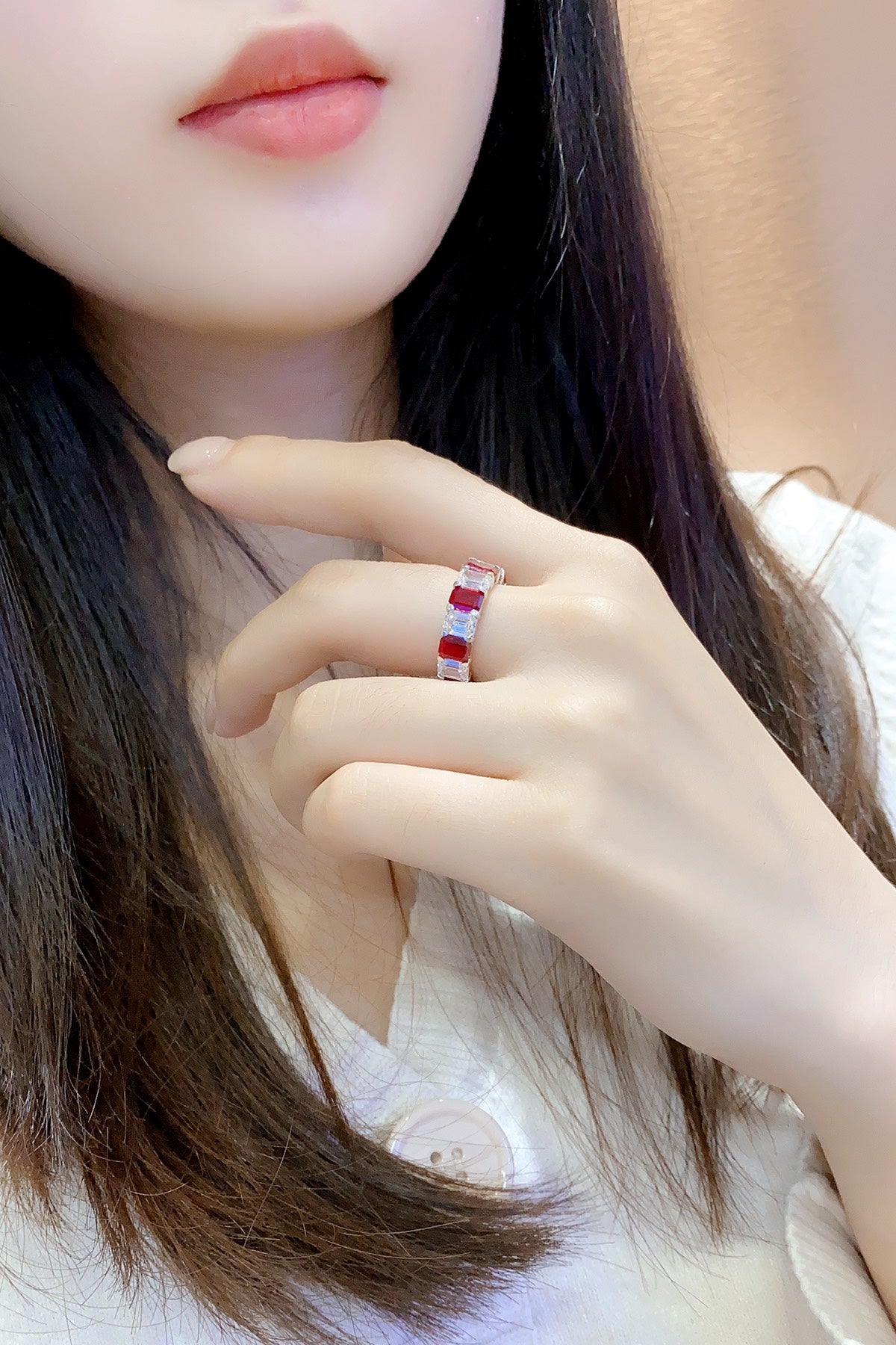 S925 Sterling Silver with Lab-Grown Ruby JRUR235Y | SHANA LUX