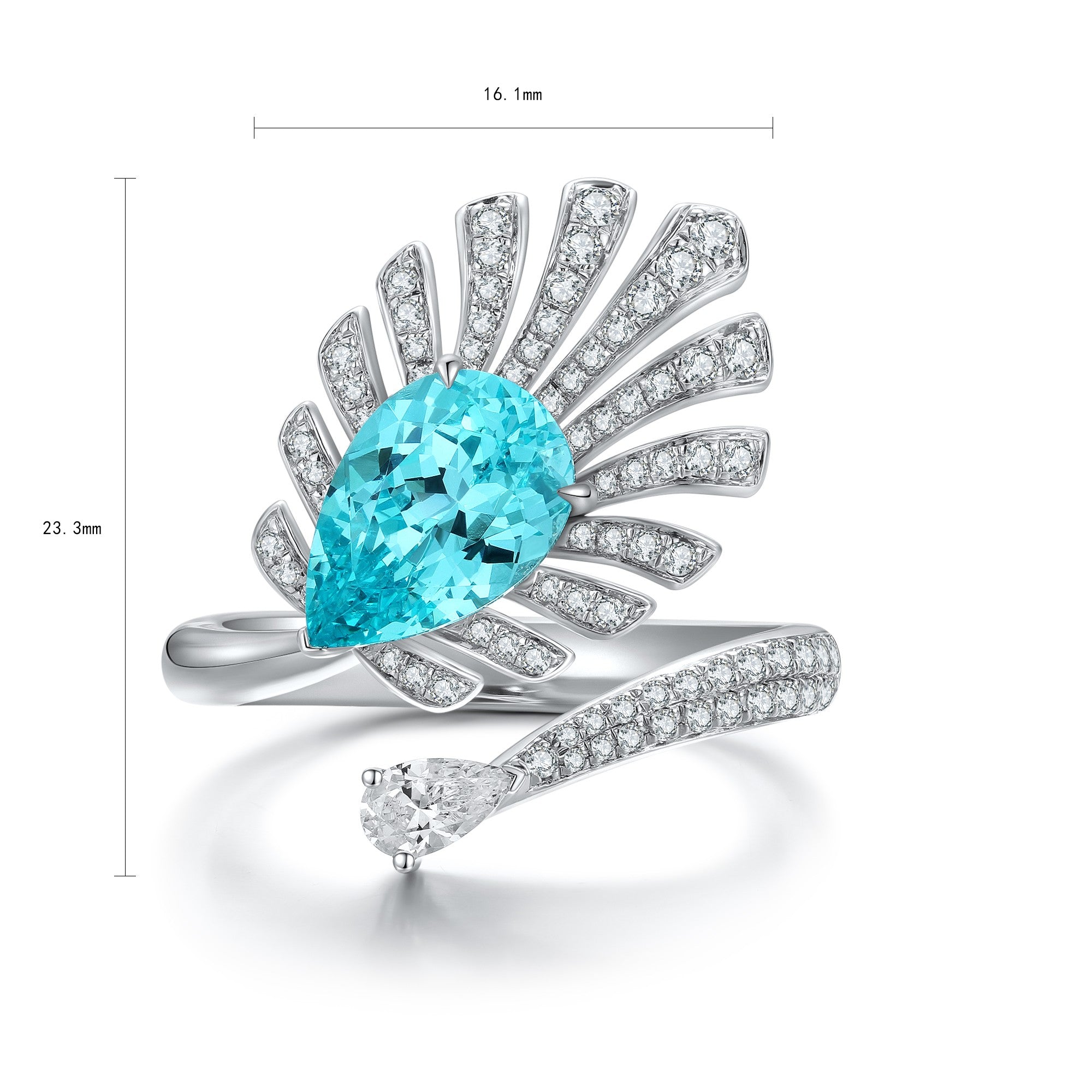 The overall design resembles a peacock feather, unique and artistic.