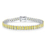 S925 silver bracelet, clasp secure. All yellow cubic zirconia, linear shape radiates warmth.