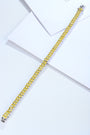 This S925 silver bracelet has a reliable clasp. Yellow cubic zirconia in a line, warm - colored linear shape.