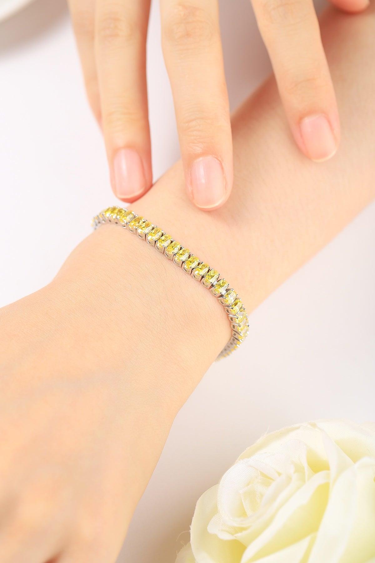 S925 Sterling Silver bracelet with Cubic Zirconia POSYL135Y | SHANA LUX