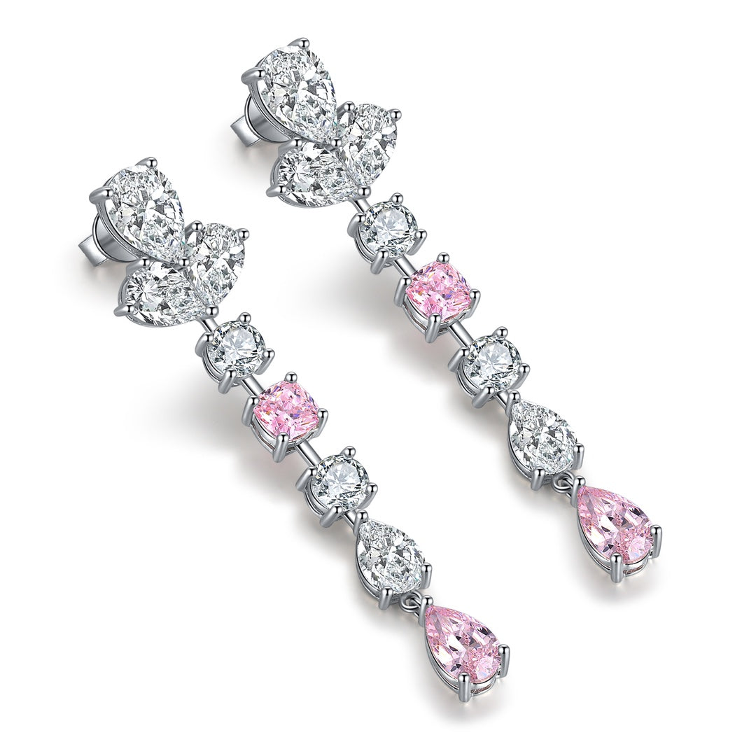 S925 Sterling Silver Stud Earrings with Cubic Zirconia PPSYE138Y | SHANA LUX