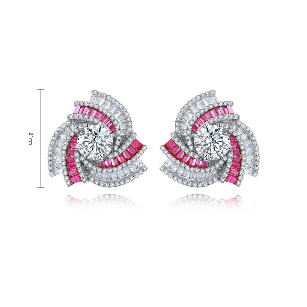 S925 Sterling Silver Stud Earrings with Lab-Grown Emerald  PRDWE197Y | SHANA LUX