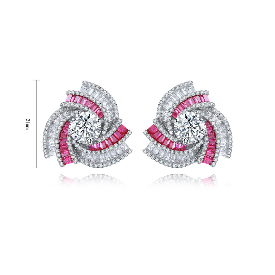 S925 Sterling Silver Stud Earrings with Lab-Grown Emerald  PRDWE197Y | SHANA LUX