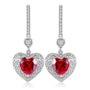 These earrings are made of S925 silver with secure and easy-to-wear ear hooks and clasps. The heart-shaped lab-grown rubies a