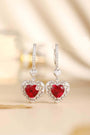 The S925 silver earrings feature smart and practical ear hook and clasp designs. The main stones are passionate heart-shaped 