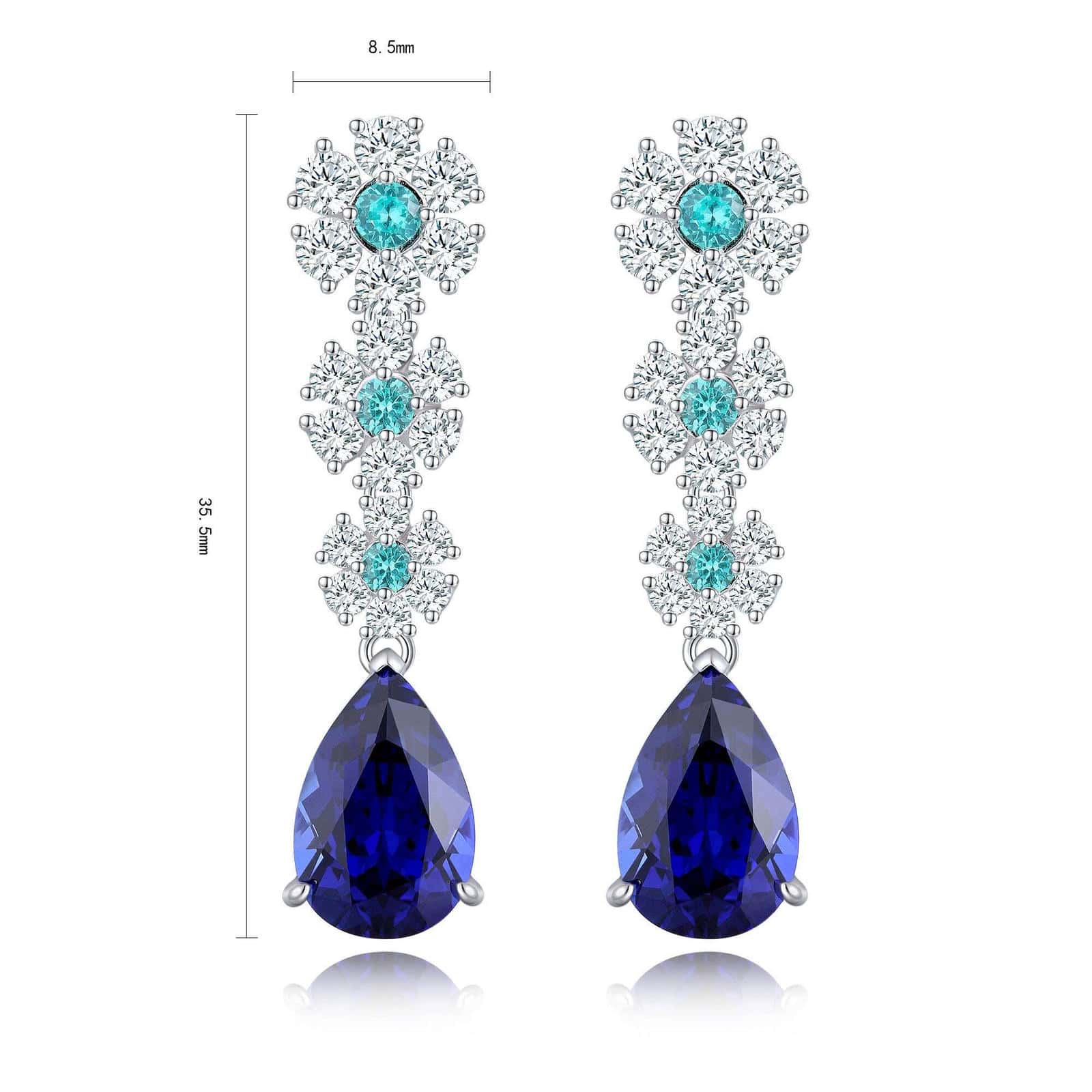 These stud earrings are made of S925 silver with delicate and secure clasps. Featuring lab-grown diamonds as main and decorat