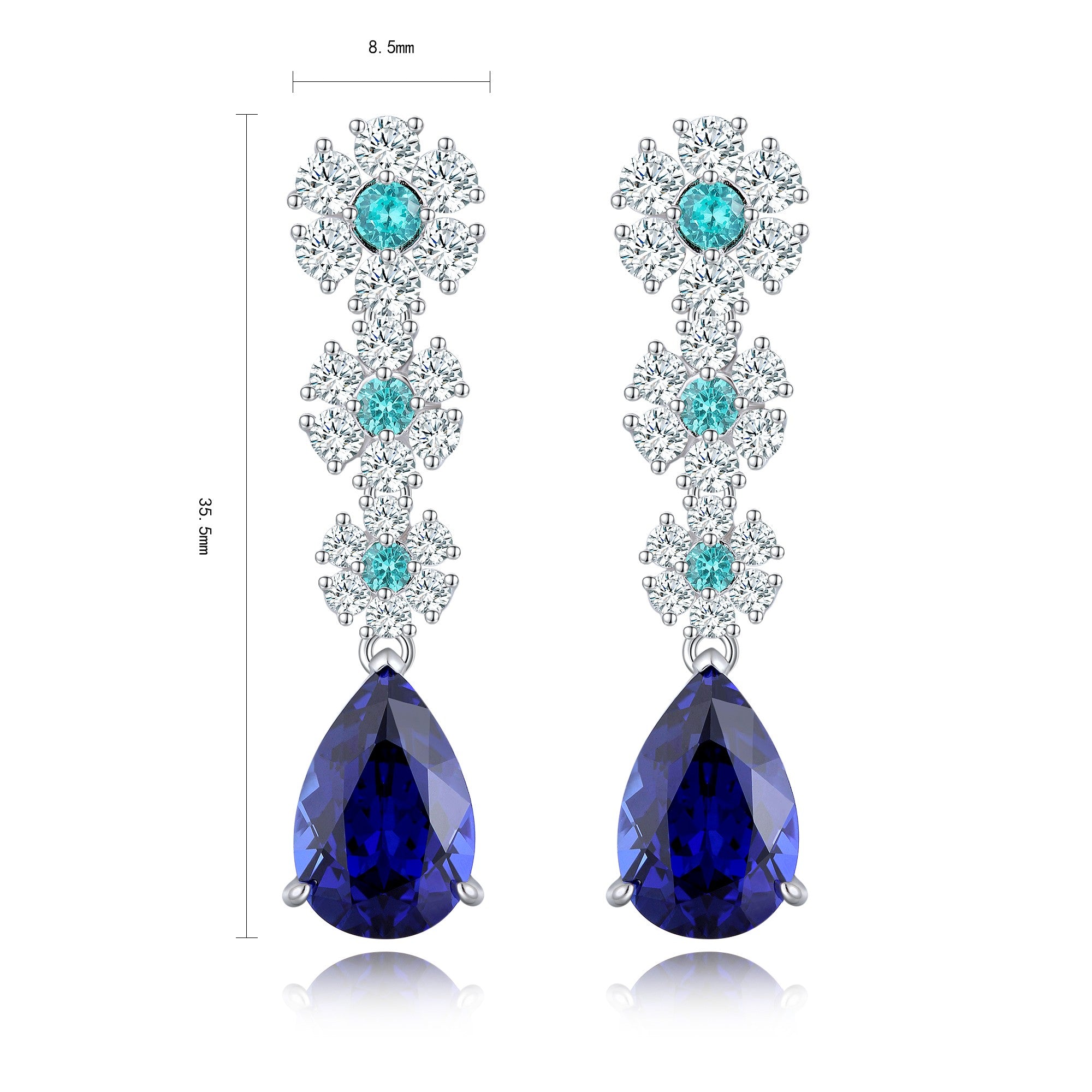 These stud earrings are made of S925 silver with delicate and secure clasps. Featuring lab-grown diamonds as main and decorat