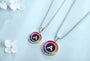 This S925 sterling silver necklace features A-Z letters. Chain design simple, multi-colored, round pendants.