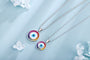 Petite Size-This silver jewelry (S925) has a delicate and practical clasp, eye-shaped round design, with multi-colored gems a