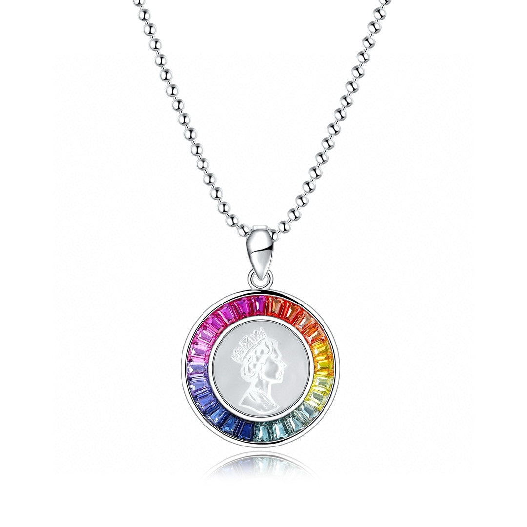 S925 Sterling Silver Necklace with Lab-Grown Colored Sapphire 0014404 | SHANA LUX