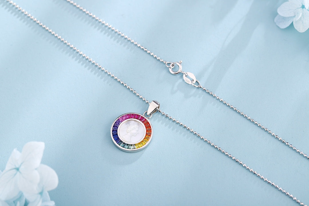 S925 Sterling Silver Necklace with Lab-Grown Colored Sapphire 0014404 | SHANA LUX