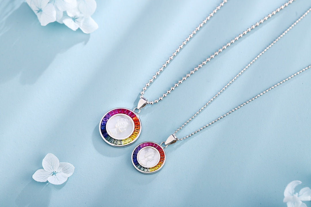 S925 Sterling Silver Necklace with Lab-Grown Colored Sapphire 0014404 | SHANA LUX