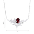 S925 Sterling Silver Pendant Necklace with Natural Garnet JN021Y | SHANA LUX