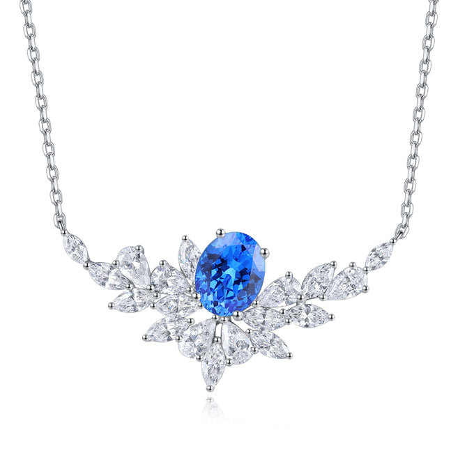 S925 Sterling Silver Pendant Necklace with Natural Garnet JN021Y | SHANA LUX