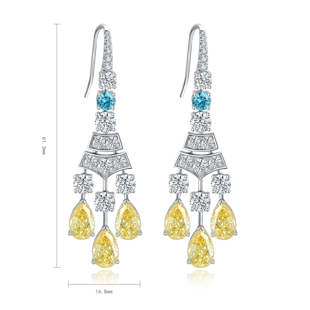 S925 Sterling Silver Stud Earrings with lab-Grown diamonds PPSYE579Y | SHANA LUX