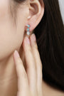 Made of S925 silver, these earrings have a secure clasp design. The turquoise - blue square - shaped gemstones with unique co