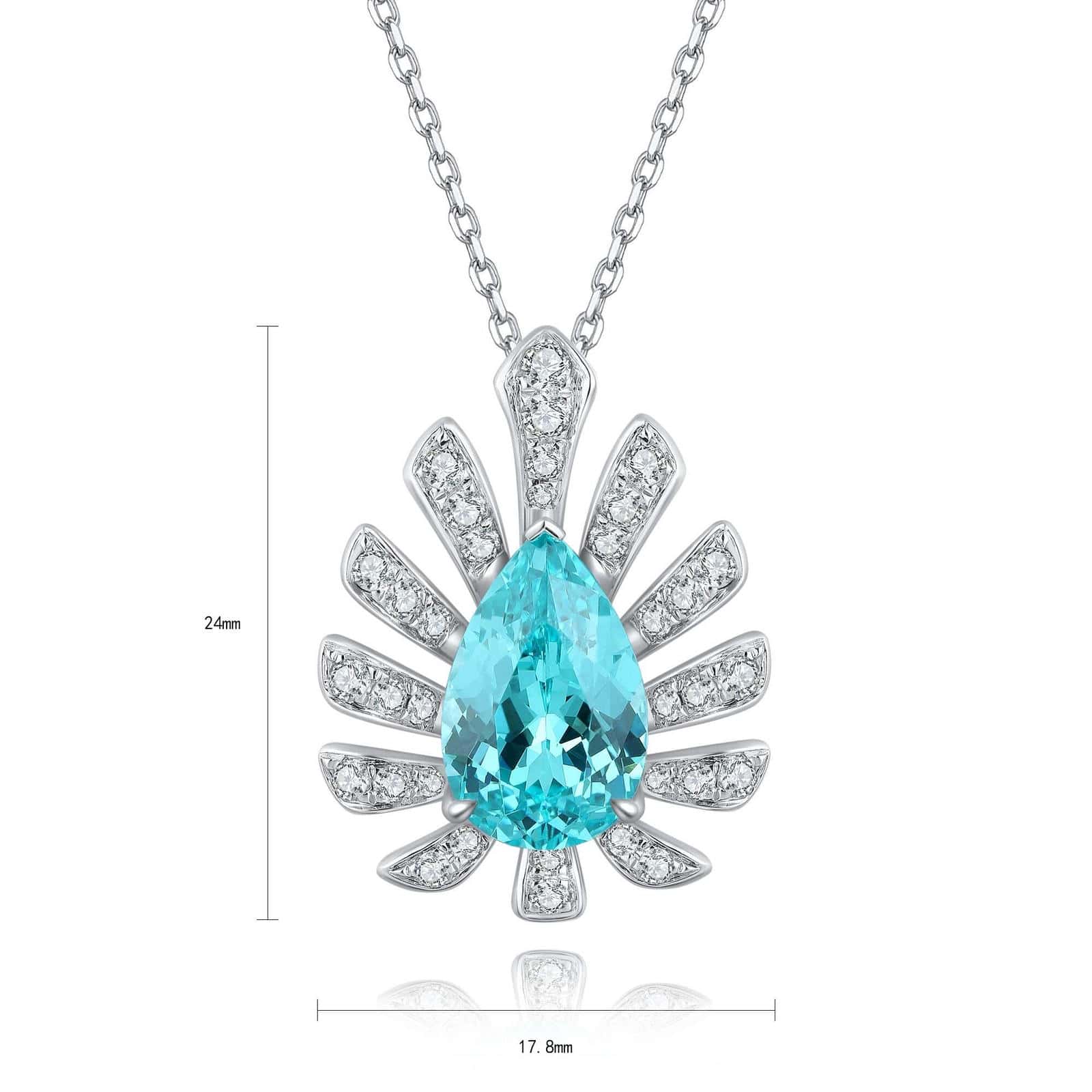 S925 Sterling Silver Pendant Necklace with Lab-Grown Cobalt Spinel JN534Y | SHANA LUX