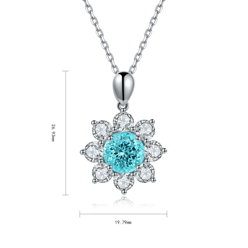 S925 Sterling Silver Pendant Necklace with Lab-Grown Emerald JN310Y | SHANALUX