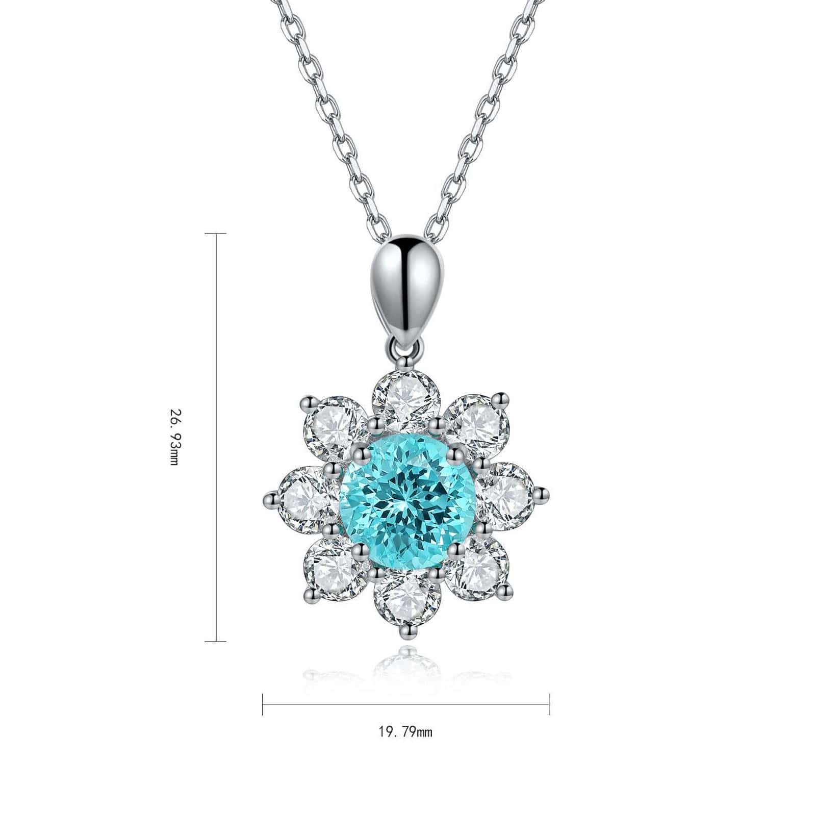 S925 Sterling Silver Pendant Necklace with Lab-Grown Emerald JN310Y | SHANALUX