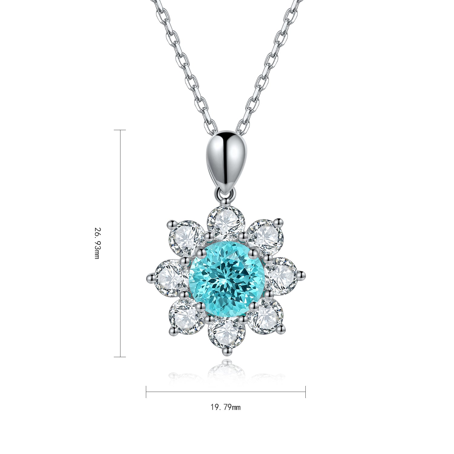 S925 Sterling Silver Pendant Necklace with Lab-Grown Emerald JN310Y | SHANALUX