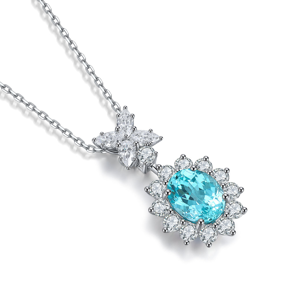 S925 Sterling Silver necklace with Lab-Grown Emerald JSEGN309Y | SHANA LUX