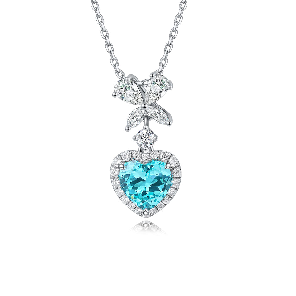 S925 Sterling Silver Pendant Necklace with Lab-Grown Emerald JN051Y SHANALUX