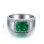 S925 silver ring with open design, claw setting secures emerald. Lush green, regular shape is charming.