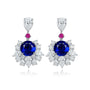 These stud earrings, made of S925 silver with delicate and secure clasps, feature lab-grown sapphires in rich royal blue as m