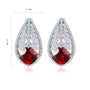 The stud earrings made of S925 silver have a simple and practical ear back design. Lab-grown rubies have bright and moving co