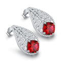 These stud earrings are made of S925 silver with practical and secure ear backs. The main stones are vivid lab-grown rubies, 