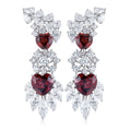 These stud earrings are made of S925 silver with a delicate and secure ear clasp design. The main stones are deep-red natural