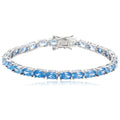 S925 silver bracelet, sparkling blue, oval - cut gems, clasp design secure, nice.