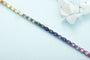 S925 silver piece, colorful sapphires arranged, oval shape, box clasp, 18cm, fashionable.