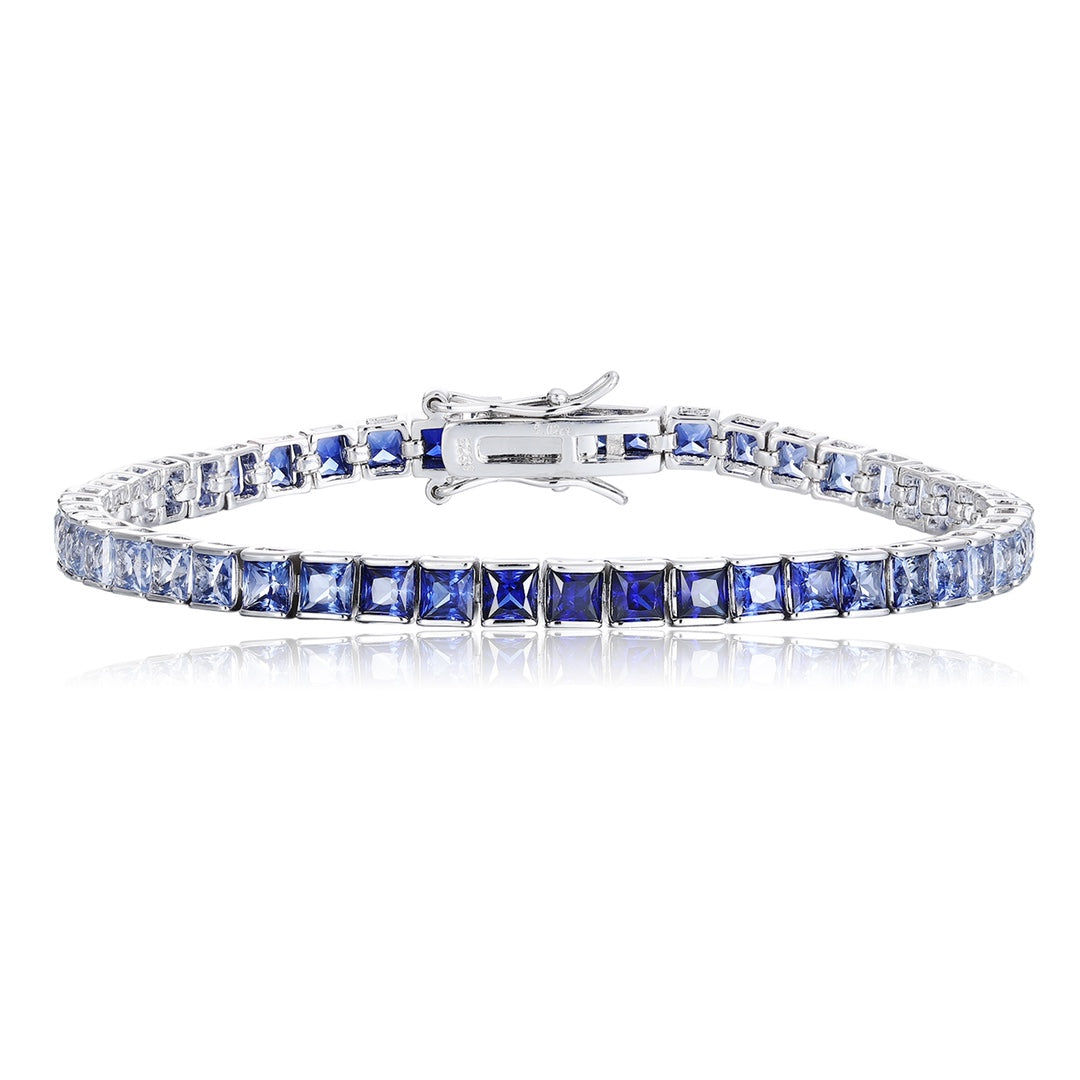S925 Sterling Silver Bracelet with Lab-GrownColored Sapphire CH03105-11 | SHANALUX